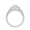 Jewelove™ Rings J VS / Women's Band only 0.30cts. Princess Cut Diamond Split Shank Platinum Ring JL PT RP PR 213