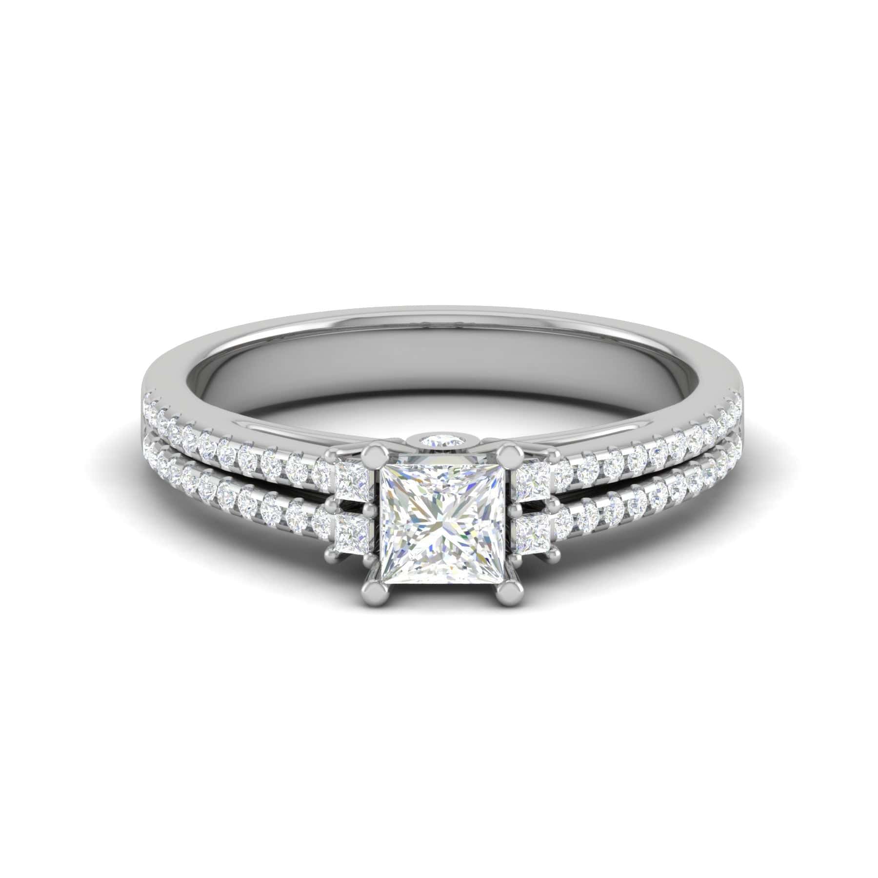 Emerald Cut Split Shank Diamond Double Halo Engagement Ring | Cone Jewelers  | Carlsbad, NM