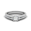 Jewelove™ Rings I VS / Women's Band only 0.30cts. Princess Cut Diamond Split Shank Platinum Solitaire Engagement Ring JL PT DR1430M