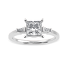 Jewelove™ Rings I VS / Women's Band only 0.30cts Princess Cut Solitaire Baguette Diamond Accents  Platinum Ring JL PT 1211