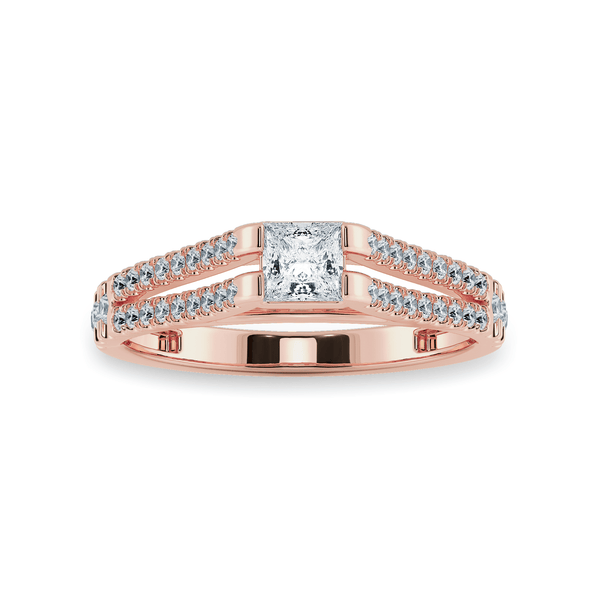 Jewelove™ Rings Women's Band only / VS I 0.30cts. Princess Cut Solitaire Diamond Split Shank 18K Rose Gold Ring JL AU 1178R