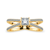 Jewelove™ Rings Women's Band only / VS I 0.30cts. Princess Cut Solitaire Diamond Split Shank 18K Yellow Gold Ring JL AU 1170Y
