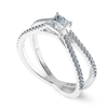 Jewelove™ Rings I VS / Women's Band only 0.30cts Princess Cut Solitaire Diamond Split Shank Platinum Ring JL PT 1170