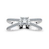 Jewelove™ Rings I VS / Women's Band only 0.30cts Princess Cut Solitaire Diamond Split Shank Platinum Ring JL PT 1170