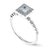 Jewelove™ Rings I VS / Women's Band only 0.30cts Princess Cut Solitaire Halo Diamond Accents Platinum Ring JL PT 2003