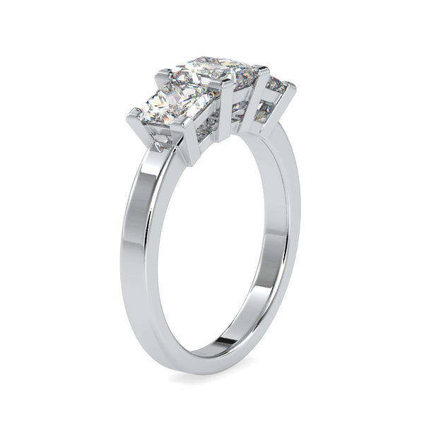 Jewelove™ Rings Women's Band only / VS I 0.30cts. Princess Cut Solitaire Platinum Diamond Engagement Ring JL PT 0062