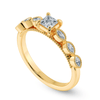 Jewelove™ Rings Women's Band only / VS I 0.30cts. Princess Cut Solitaire with Marquise Cut Diamond Accents 18K Yellow Gold Ring JL AU 2012Y