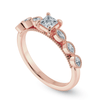 Jewelove™ Rings Women's Band only / VS I 0.30cts. Princess Cut Solitaire with Marquise Diamond Accents 18K Rose Gold Ring JL AU 2012R