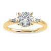 Jewelove™ Rings Women's Band only / VS J 0.30cts. Solitaire Baguette Diamond Accents 18K Yellow Gold Ring JL AU 1209Y