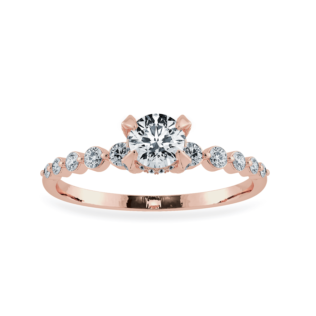 Jewelove™ Rings Women's Band only / VS J 0.30cts. Solitaire Diamond Accents 18K Rose Gold Ring JL AU 1202R