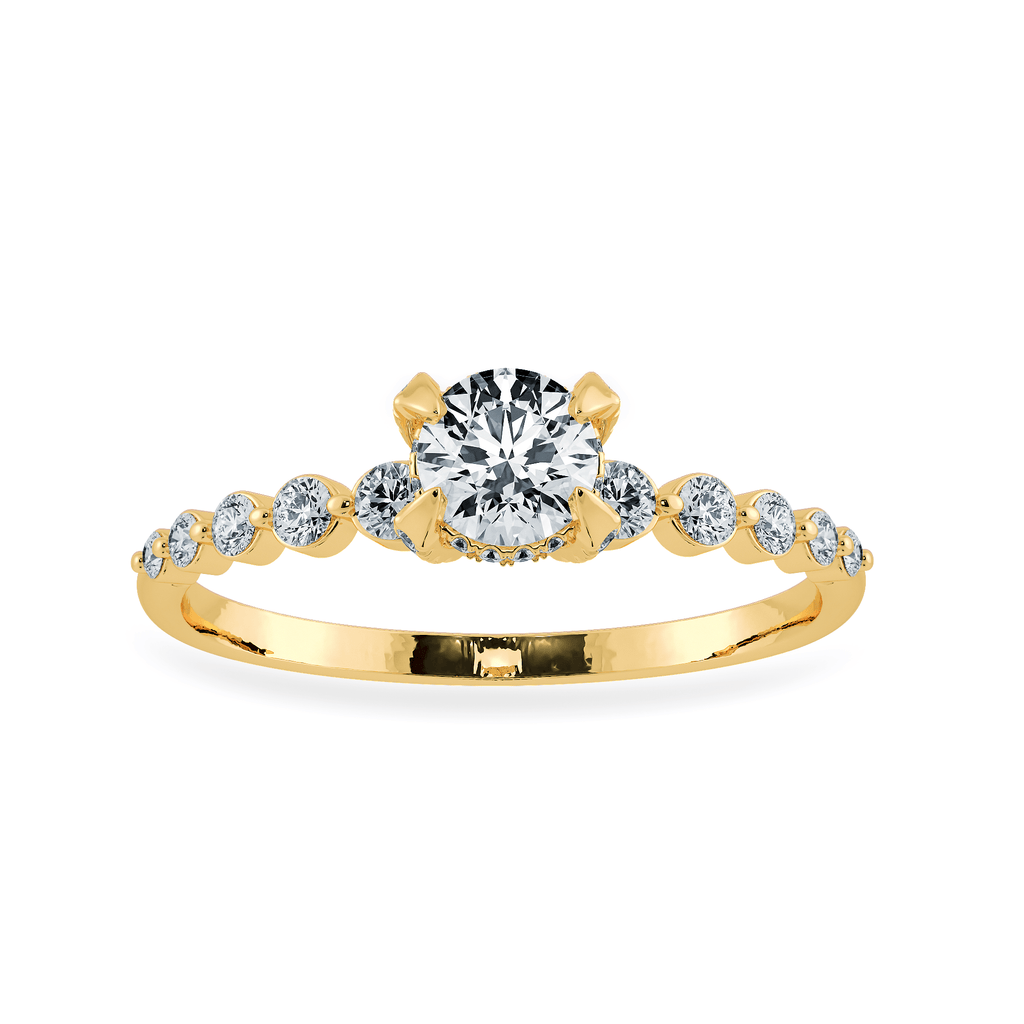 Jewelove™ Rings Women's Band only / VS J 0.30cts. Solitaire Diamond Accents 18K Yellow Gold Ring JL AU 1201Y