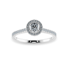 Jewelove™ Rings J VS / Women's Band only 0.30cts Solitaire Diamond Halo Shank Platinum Ring JL PT 1193