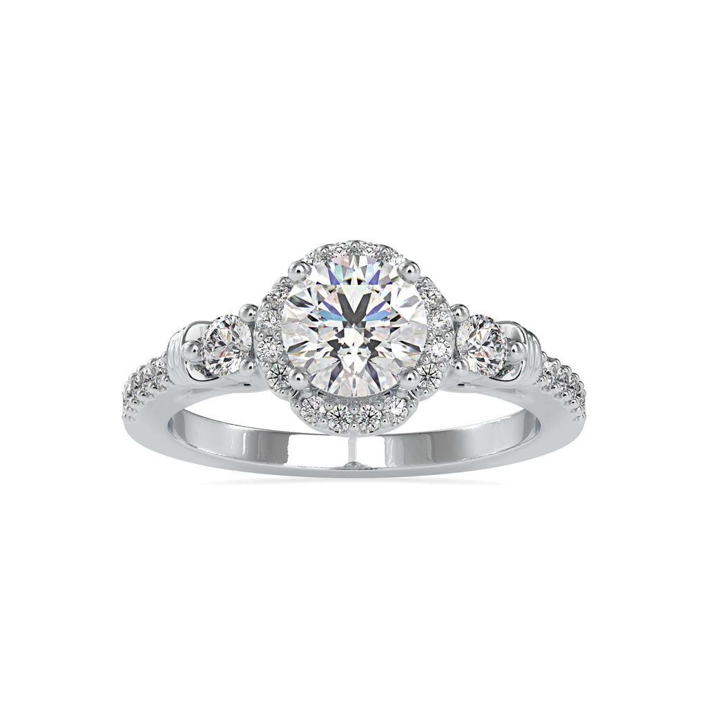 Jewelove™ Rings Women's Band only / VS J 0.30cts. Solitaire Diamond Shank Platinum Engagement Ring JL PT 0048-A