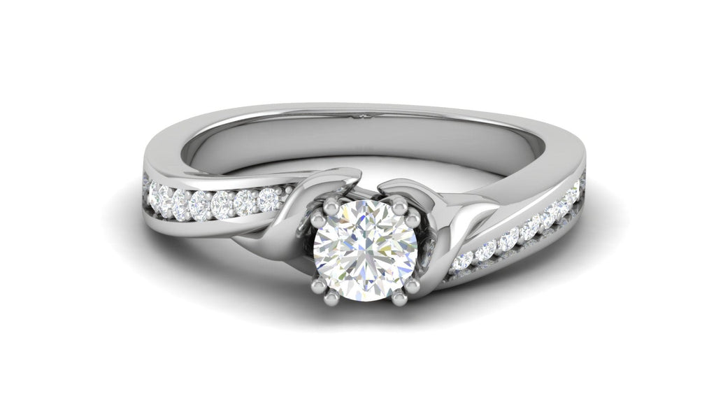 Jewelove™ Rings J VS / Women's Band only 0.30cts Solitaire Diamond Shank Platinum Ring JL PT JRW1557MM
