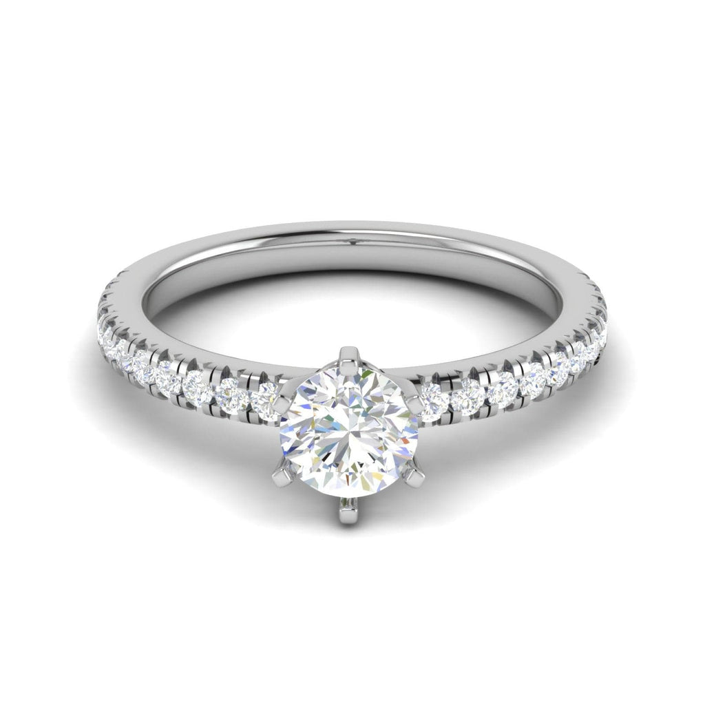 Jewelove™ Rings VS J / Women's Band only 0.30cts Solitaire Diamond Shank Platinum Ring JL PT RC RD 252-A