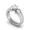 Jewelove™ Rings VS J / Women's Band only 0.30cts Solitaire Diamond Shank Platinum Ring JL PT RECS1148