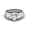 Jewelove™ Rings VS J / Women's Band only 0.30cts Solitaire Diamond Shank Platinum Ring JL PT RECS1148