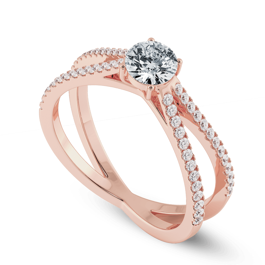 Jewelove™ Rings Women's Band only / VS J 0.30cts. Solitaire Diamond Split Shank 18K Rose Gold Ring JL AU 1169R