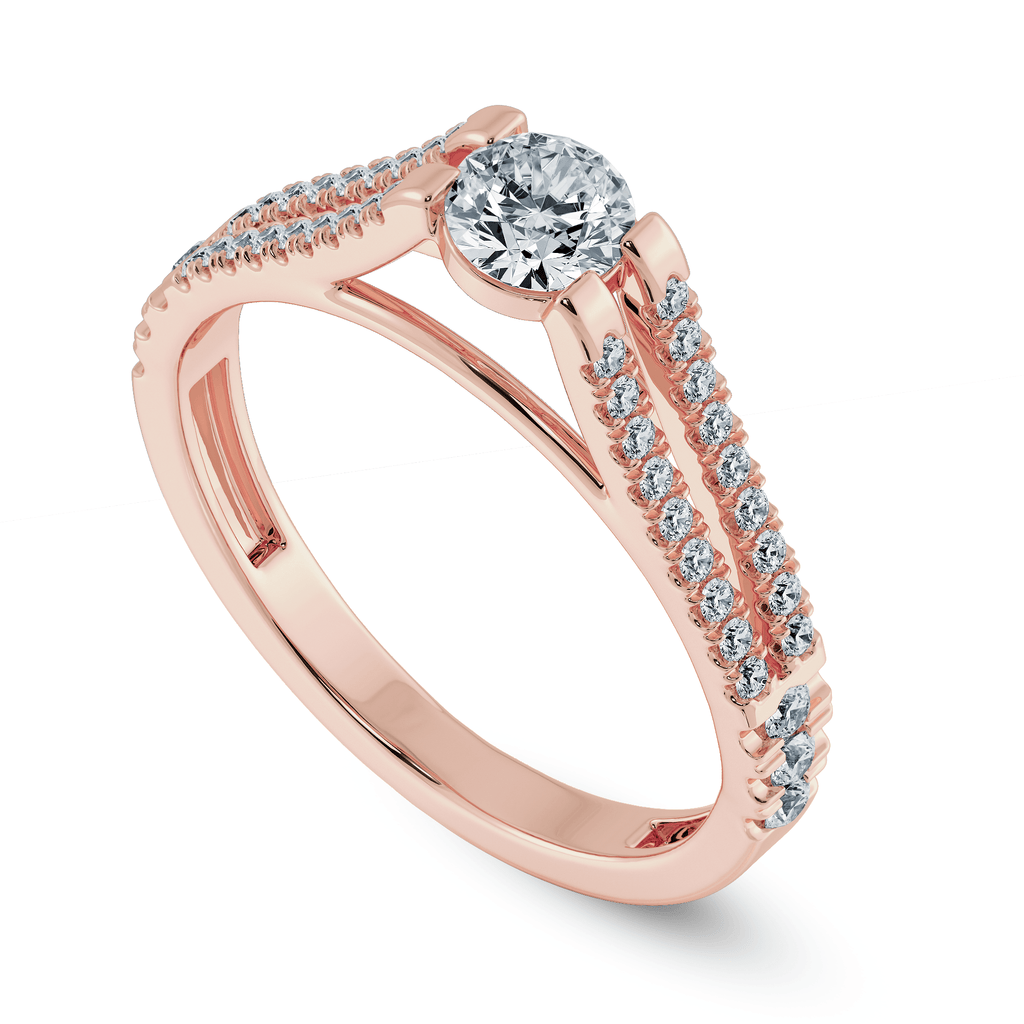 Jewelove™ Rings Women's Band only / VS J 0.30cts. Solitaire Diamond Split Shank 18K Rose Gold Ring JL AU 1177R