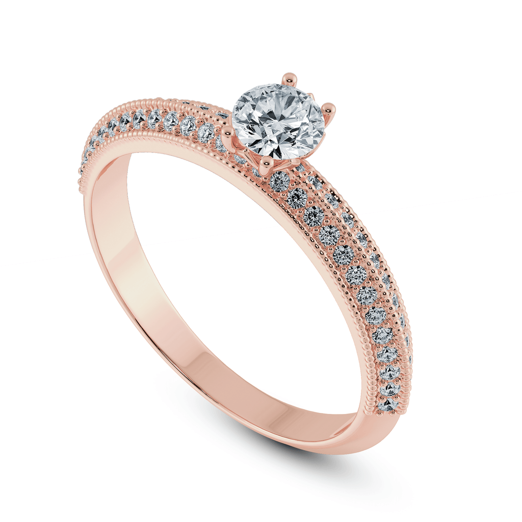 Jewelove™ Rings Women's Band only / VS J 0.30cts. Solitaire Diamond Split Shank 18K Rose Gold Ring JL AU 1185R