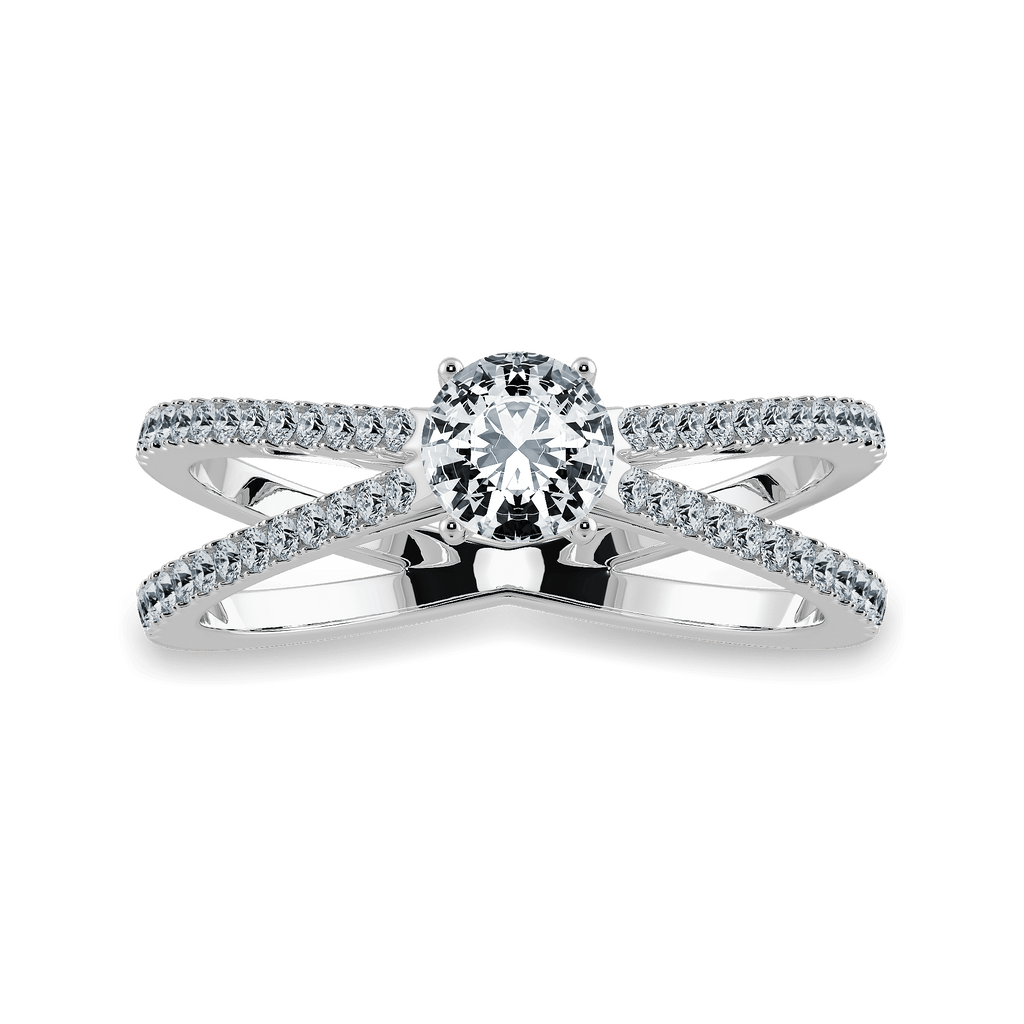Jewelove™ Rings J VS / Women's Band only 0.30cts Solitaire Diamond Split Shank Platinum Ring JL PT 1169
