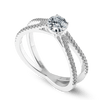 Jewelove™ Rings J VS / Women's Band only 0.30cts Solitaire Diamond Split Shank Platinum Ring JL PT 1169