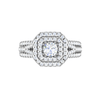 Jewelove™ Rings J VS / Women's Band only 0.30cts Solitaire Double Halo Diamond Split Shank Platinum Ring JL PT JRW1564MM