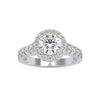 Jewelove™ Rings Women's Band only / VS J 0.30cts Solitaire Halo Diamond Shank Platinum Engagement Ring JL PT 0106-A