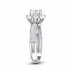 Jewelove™ Rings Women's Band only / VS J 0.30cts Solitaire Halo Diamond Split Shank Platinum Engagement Ring JL PT 7006-A