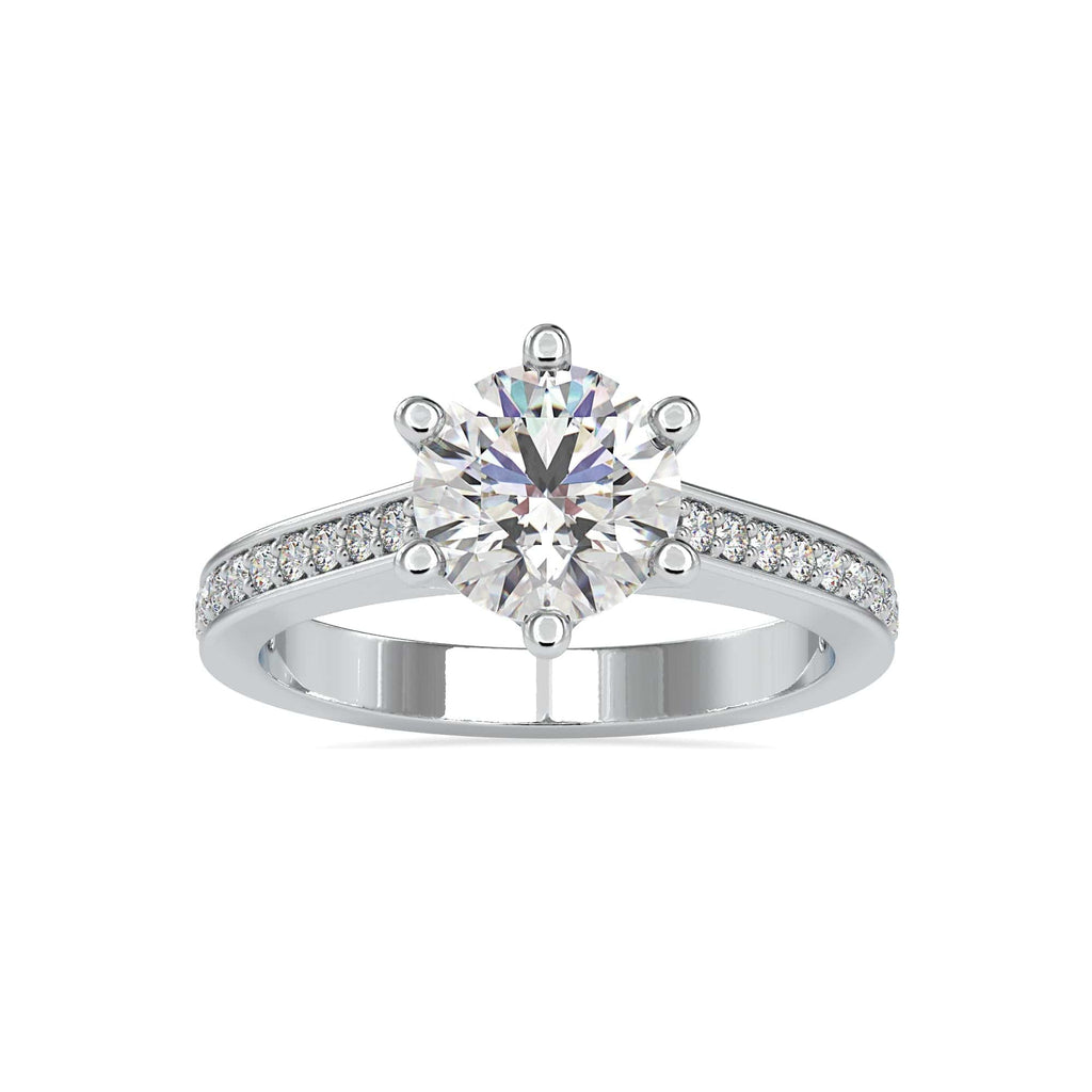 Jewelove™ Rings VS J / Women's Band only 0.30cts. Solitaire Platinum Diamond Shank Engagement Ring JL PT 0023-A