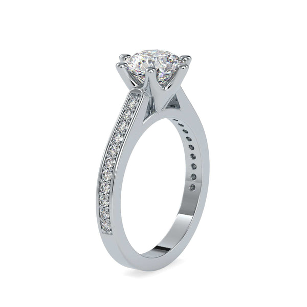 Jewelove™ Rings VS J / Women's Band only 0.30cts. Solitaire Platinum Diamond Shank Engagement Ring JL PT 0023-A