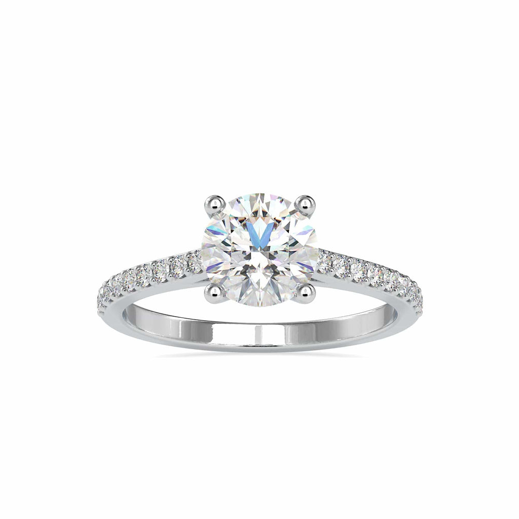 Jewelove™ Rings VS J / Women's Band only 0.30cts. Solitaire Platinum Diamond Shank Engagement Ring JL PT 0024-A