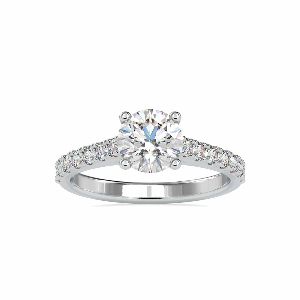 Jewelove™ Rings VS J / Women's Band only 0.30cts. Solitaire Platinum Diamond Shank Engagement Ring JL PT 0025-A