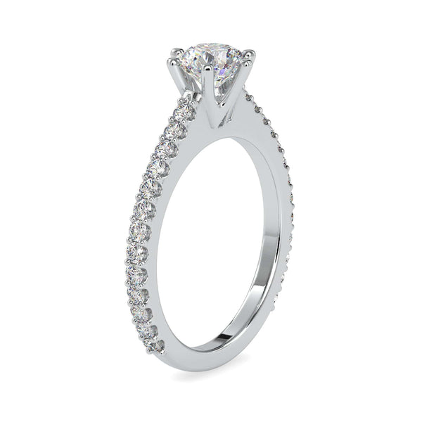 Jewelove™ Rings Women's Band only / J VS 0.30cts. Solitaire Platinum Diamond Shank Engagement Ring JL PT 0028-A