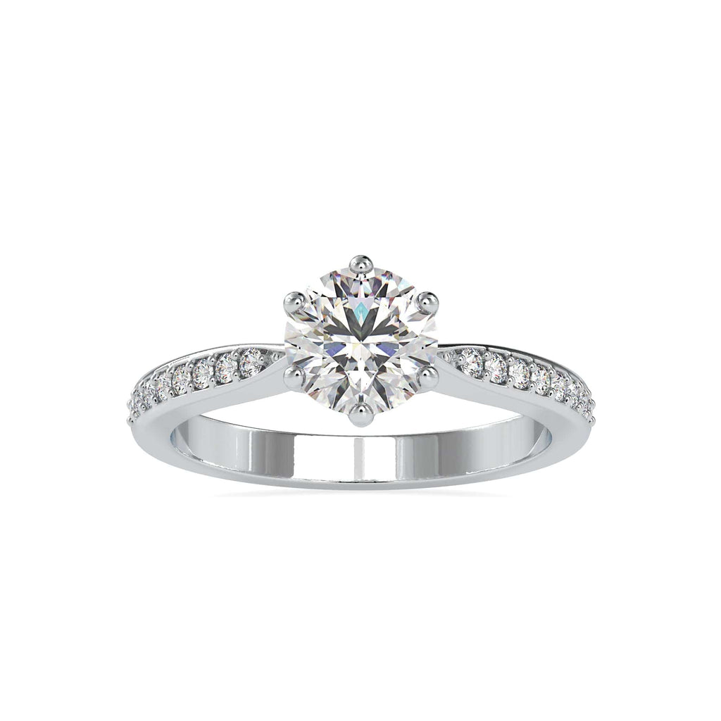 Jewelove™ Rings Women's Band only / VS J 0.30cts. Solitaire Platinum Diamond Shank Engagement Ring JL PT 0063-A