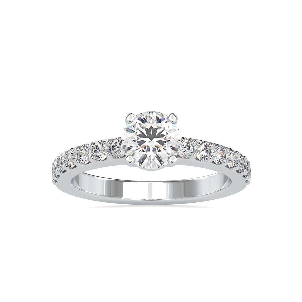 Jewelove™ Rings Women's Band only / VS J 0.30cts. Solitaire Platinum Diamond Shank Engagement Ring JL PT 0169