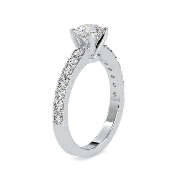 Jewelove™ Rings Women's Band only / VS J 0.30cts. Solitaire Platinum Diamond Shank Engagement Ring JL PT 0169