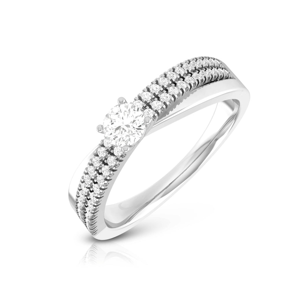 Jewelove™ Rings J VS / Women's Band only 0.30cts. Solitaire Platinum Diamond Split Shank Engagement Ring for Women JL PT R-69