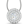 Jewelove™ Pendants 0.30cts Solitaire Platinum Double Halo Diamond Pendant for Women JL PT P PF RD 106