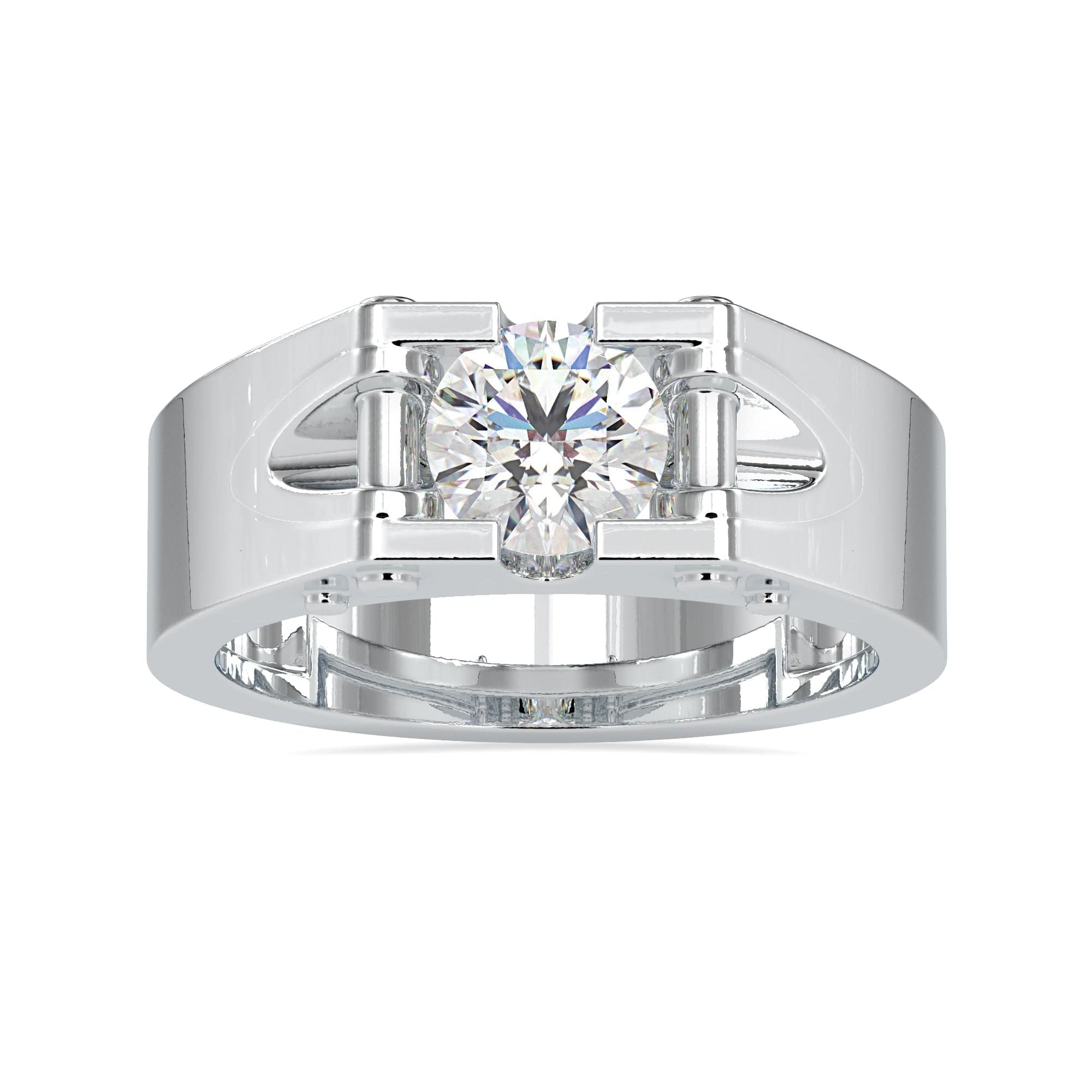 14K White Gold 0.18ctw Alternating Marquise and Round Diamond Semi-Mount  Engagement Ring St. Petersburg Florida