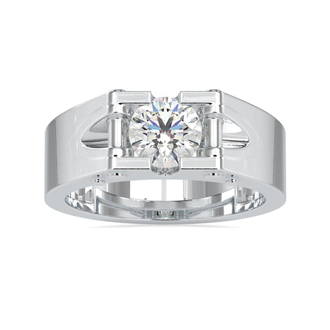 30-Pointer Solitaire Platinum Engagement Ring for Men JL PT 0195-A