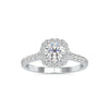 Jewelove™ Rings Women's Band only / VS J 0.30cts. Solitaire Platinum Halo Diamond Shank Engagement Ring JL PT 0191