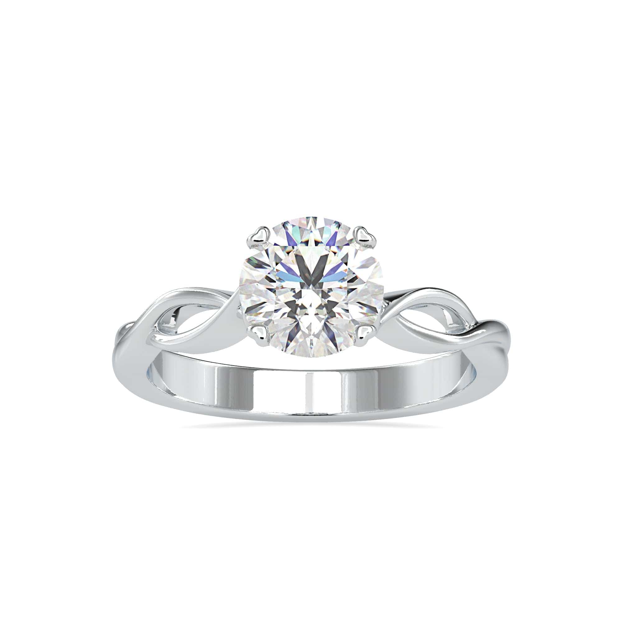 Jewelove™ Rings Women's Band only / VS J 0.30cts. Solitaire Platinum Twisted Shank Engagement Ring JL PT 0137-B