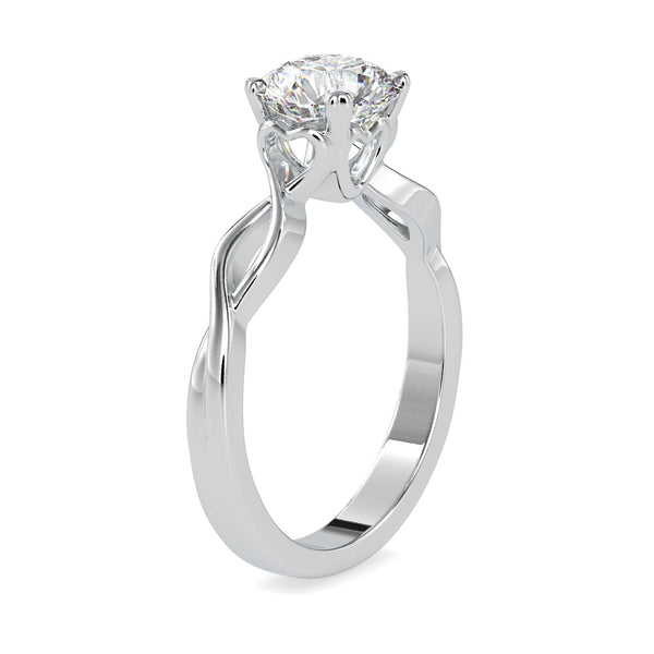 Jewelove™ Rings Women's Band only / VS J 0.30cts. Solitaire Platinum Twisted Shank Engagement Ring JL PT 0137-B