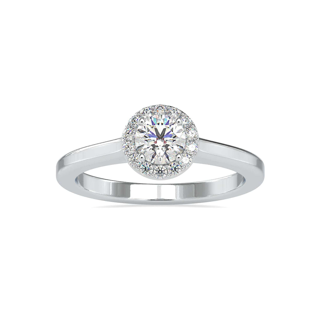 Jewelove™ Rings VS J / Women's Band only 0.30cts Solitaire Single Halo Diamond Platinum Engagement Ring JL PT 0200