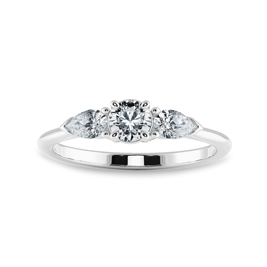 Jewelove™ Rings J VS / Women's Band only 0.30cts Solitaire with Pear Cut Diamond Accents Platinum Ring JL PT 2020