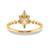 Jewelove™ Rings Women's Band only / VS I 0.30ts. Marquise Cut Solitaire Halo Diamond Accents 18K Yellow Gold Ring JL AU 2010Y