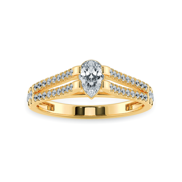 Jewelove™ Rings Women's Band only / VS I 0.30ts. Pear Cut Solitaire Diamond Split Shank 18K Yellow Gold Ring JL AU 1183Y