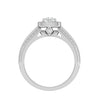 Jewelove™ Rings J VS / Women's Band only 0.40 cts Princess Cut Solitaire Halo Diamond Split Shank Platinum Ring JL PT RH RD WB5998E