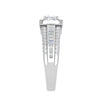 Jewelove™ Rings J VS / Women's Band only 0.40 cts Princess Cut Solitaire Halo Diamond Split Shank Platinum Ring JL PT RH RD WB5998E